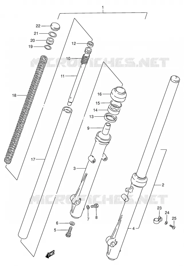 FRONT FORK (MODEL D/E/F/G) Suzuki MOTO 50 TS-W 1983  TS50WD(E6)