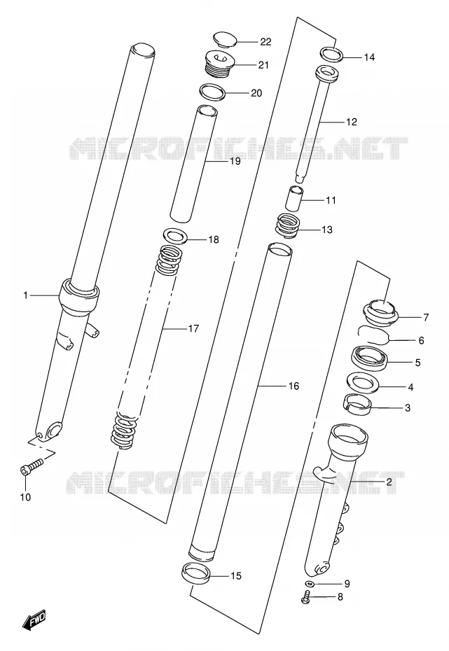 FRONT FORK (MODEL V/W/X) Suzuki MOTO 250 TU 1997  TU250XV(E2)