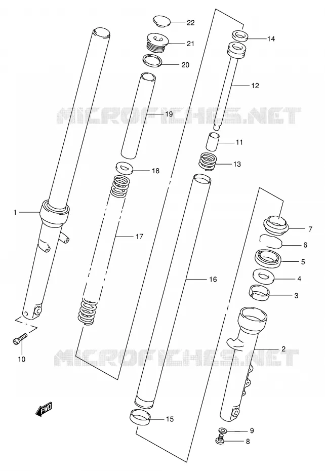 FRONT FORK (MODEL Y/K1) Suzuki MOTO 250 TU 2000  TU250XY(E2)