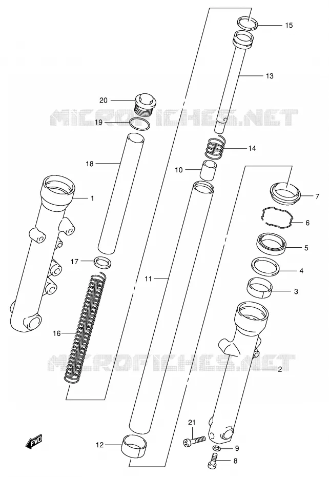 FRONT FORK Suzuki MOTO 125 INTRUDER 2003  VL125LK3(E2)