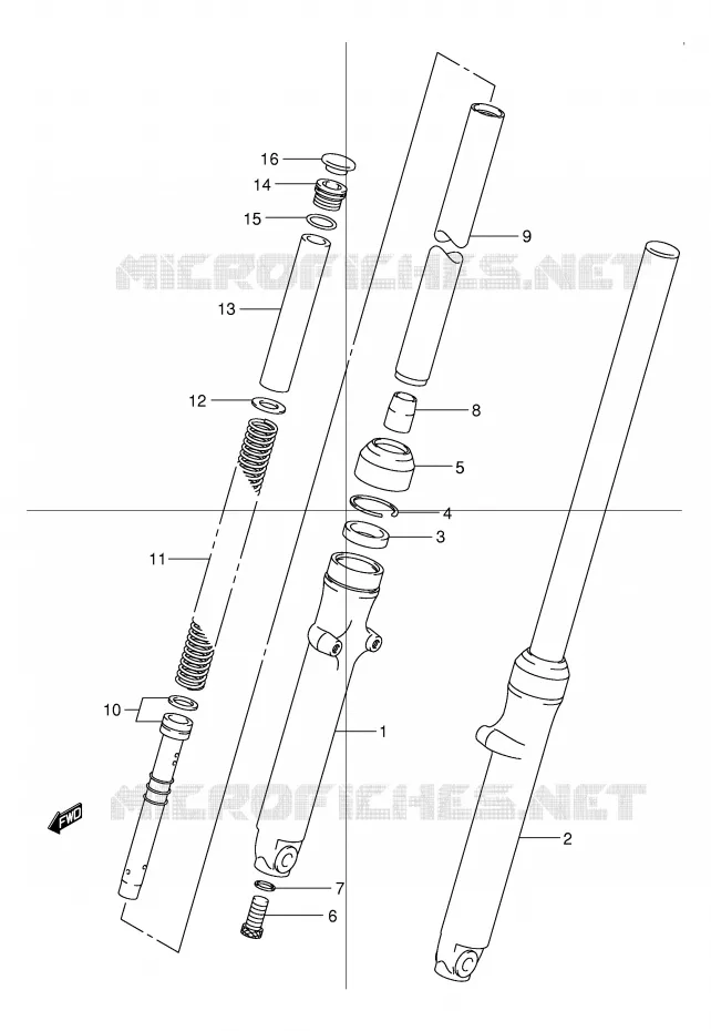 FRONT FORK Suzuki MOTO 125 TU 1999  TU125XTX(E2)