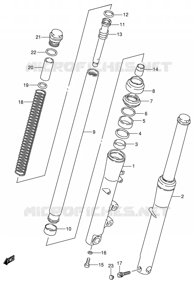 FRONT FORK Suzuki MOTO 800 INTRUDER 2003  VS800GLK3(E22)