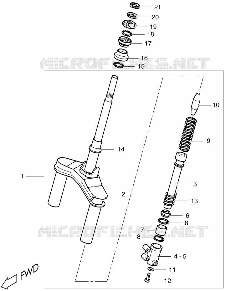 FRONT FORK Suzuki SCOOTER 50 ESTILETE 2000  UF50Y