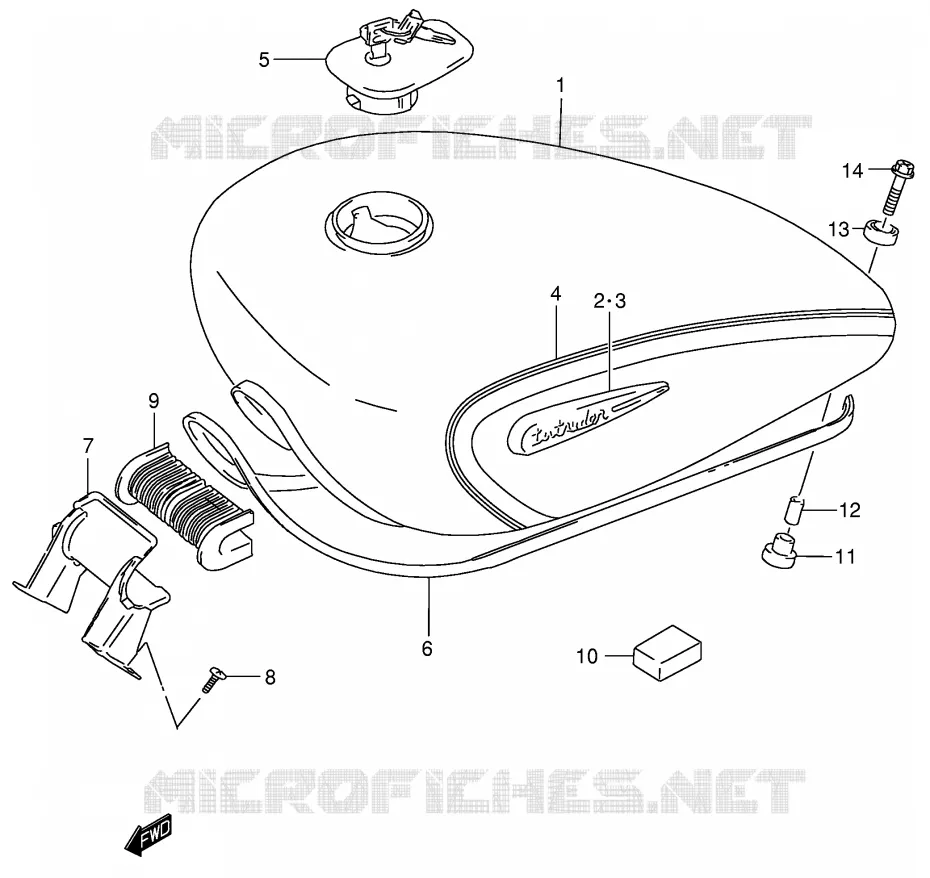 FUEL TANK (MODEL K1) Suzuki MOTO 800 INTRUDER 2002  VS800GLK2(E3/E28)