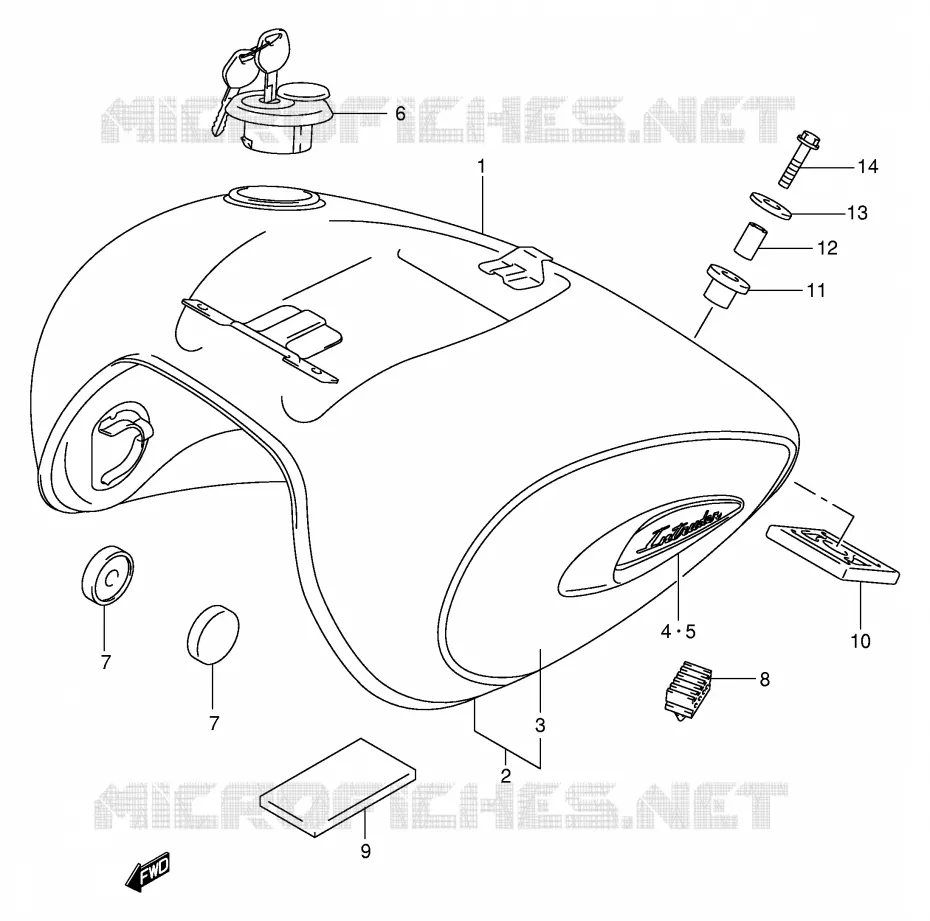 FUEL TANK (MODEL K1) Suzuki MOTO 800 VOLUSIA 2002  VL800K2(E2)