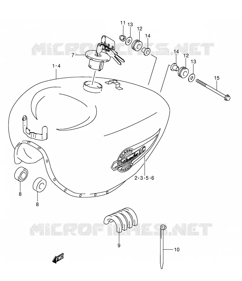 FUEL TANK (MODEL K2/K3/K4) Suzuki MOTO 125 INTRUDER 2000  VL125Y(E2)
