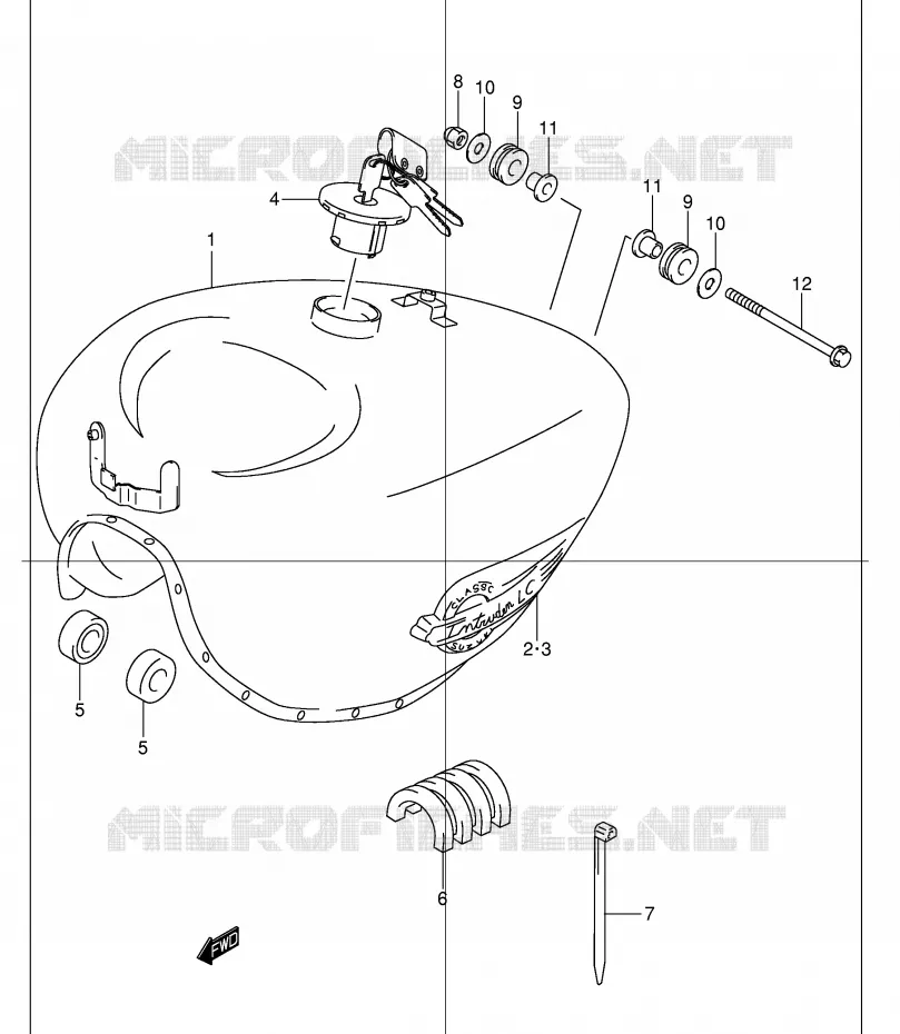 FUEL TANK (MODEL K2/K3/K4) Suzuki MOTO 250 INTRUDER 2004  VL250K4(E2)