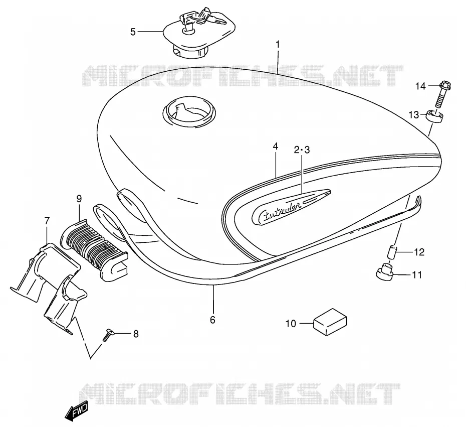 FUEL TANK (MODEL K2) Suzuki MOTO 800 INTRUDER 2002  VS800GLK2(E3/E28)