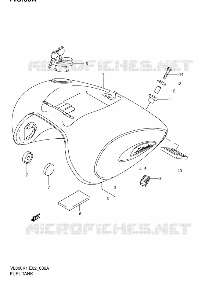 FUEL TANK (MODEL K2) Suzuki MOTO 800 VOLUSIA 2001  VL800K1(E2)
