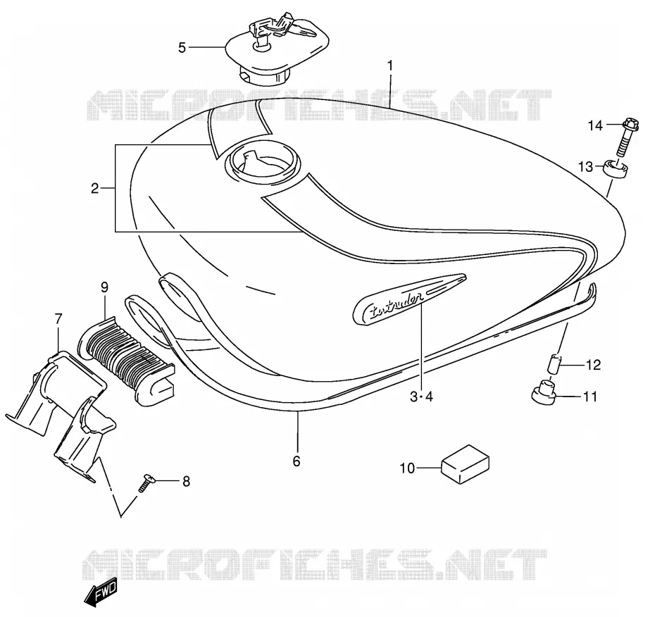 FUEL TANK (MODEL K3) Suzuki MOTO 800 INTRUDER 2003  VS800GLK3(E3/E28)