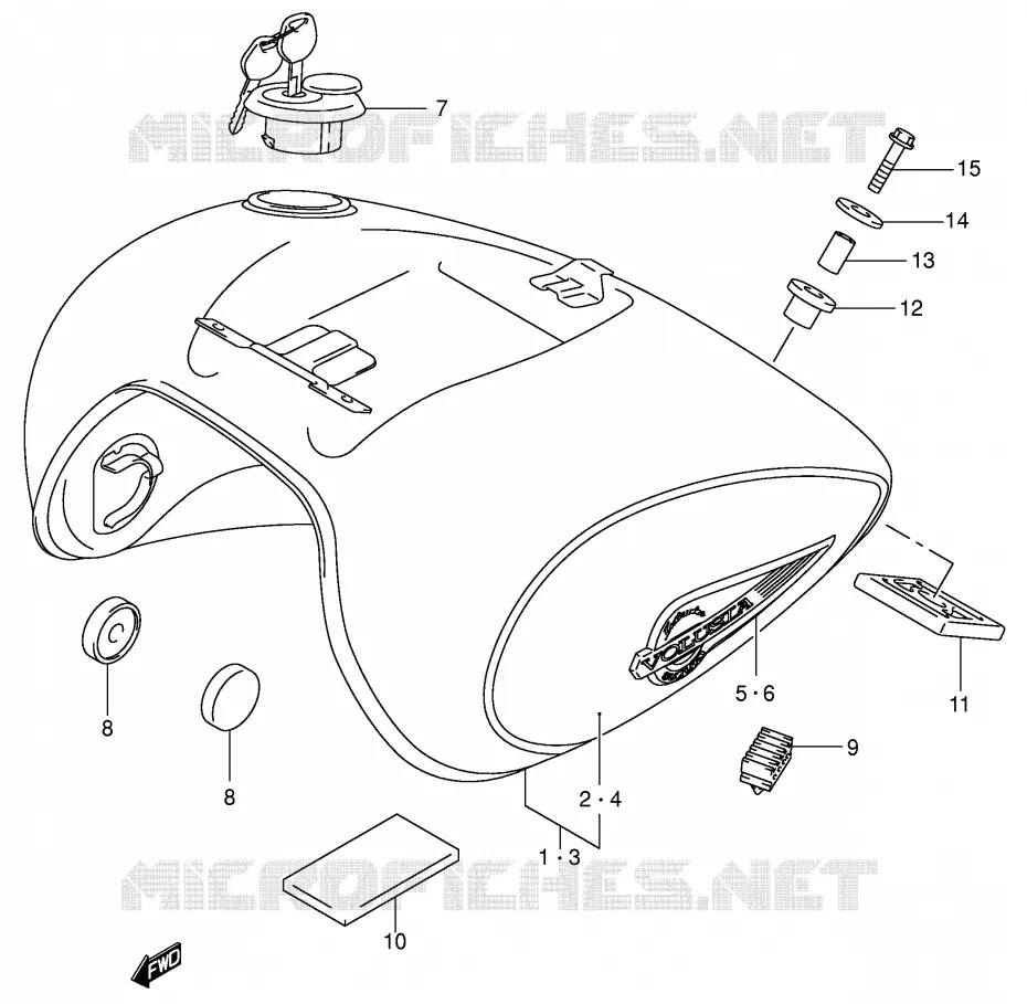 FUEL TANK (MODEL K3) Suzuki MOTO 800 VOLUSIA 2005  VL800K5(E2)