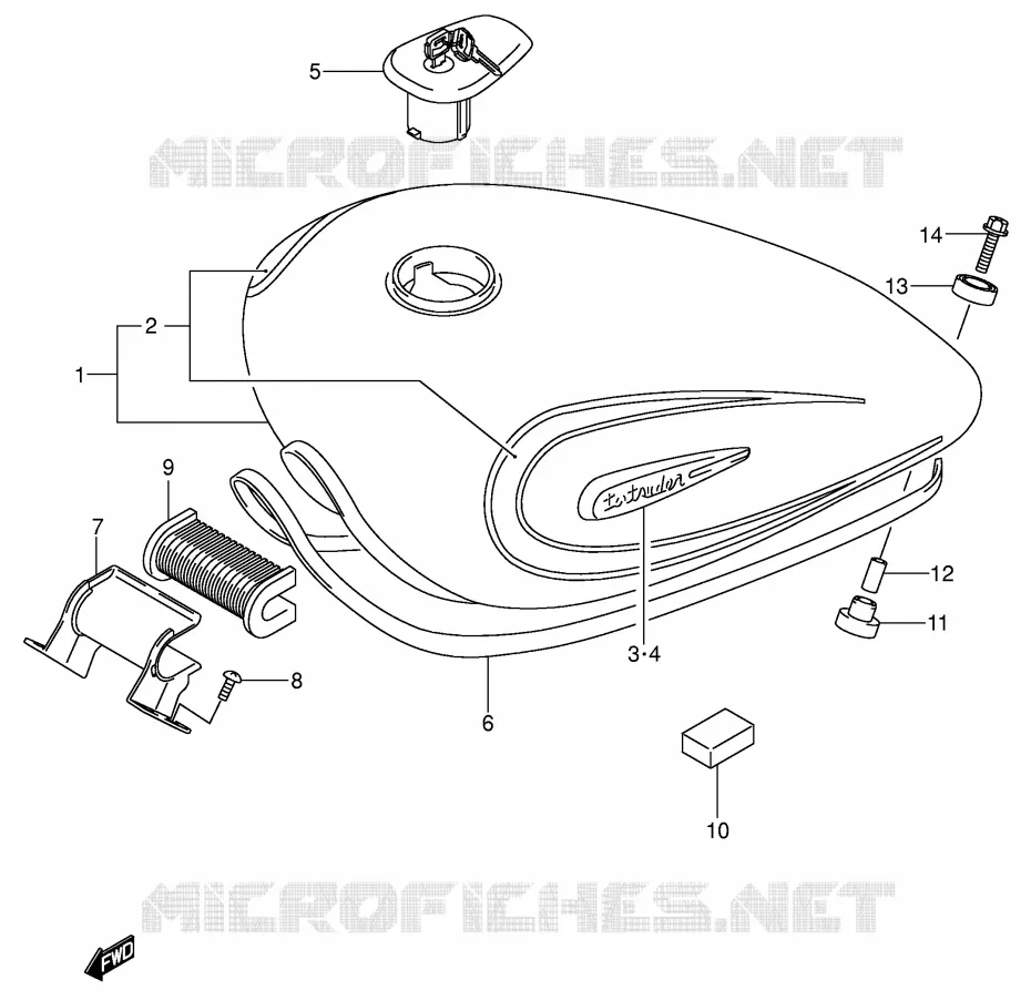 FUEL TANK (MODEL K4) Suzuki MOTO 800 INTRUDER 2002  VS800GLK2(E3/E28)