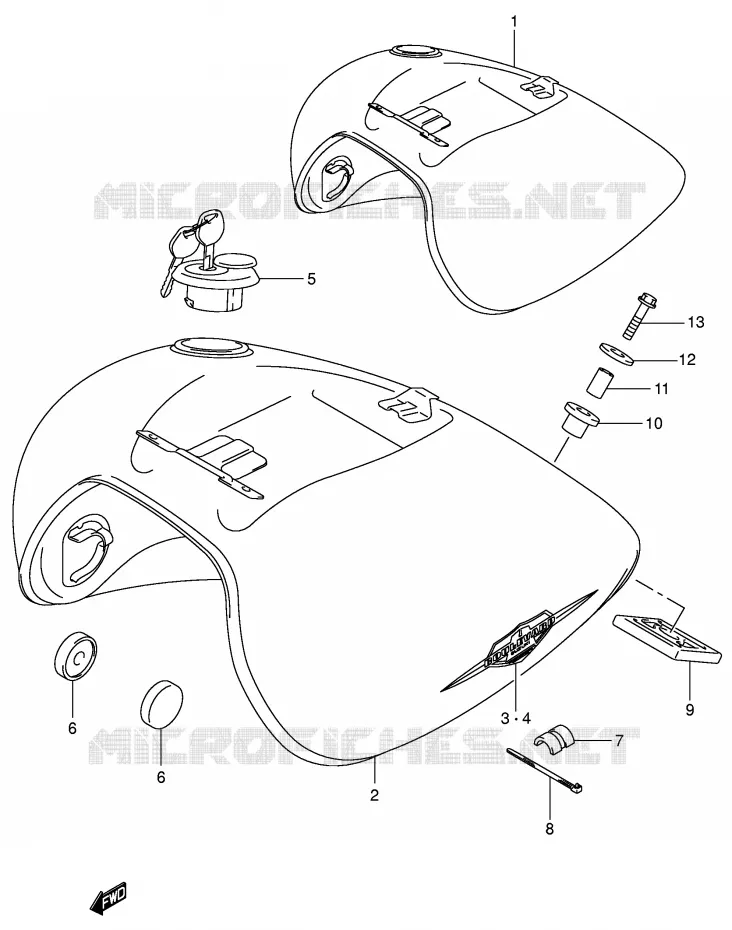 FUEL TANK (MODEL K5) Suzuki MOTO 800 VOLUSIA 2001  VL800K1(E2)