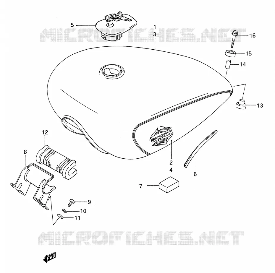 FUEL TANK (MODEL L/M/N) Suzuki MOTO 1400 INTRUDER 1987  VS1400GLPH(E28)
