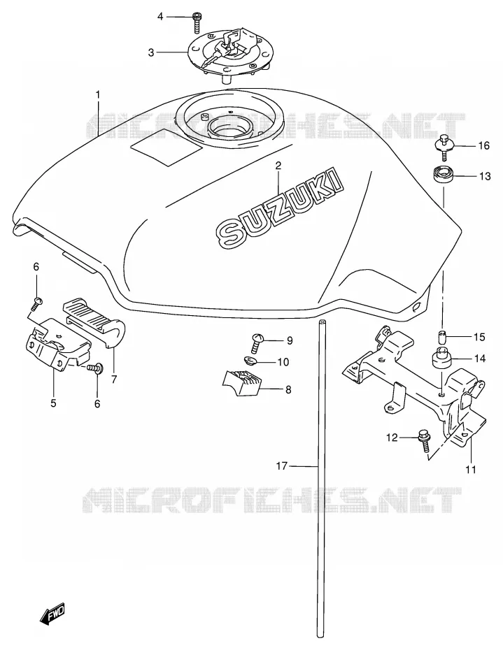 FUEL TANK (MODEL R/T) Suzuki MOTO 800 VX 1990  VX800UL(E4)