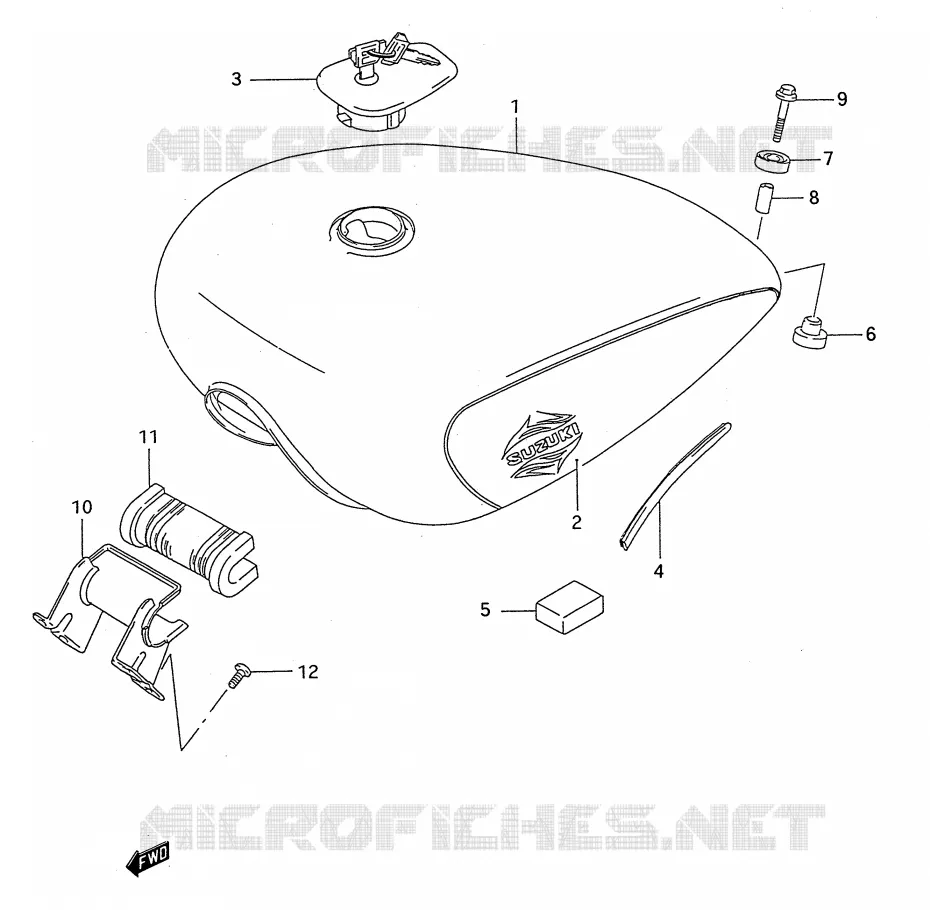 FUEL TANK (MODEL S) Suzuki MOTO 1400 INTRUDER 1987  VS1400GLPH(E28)