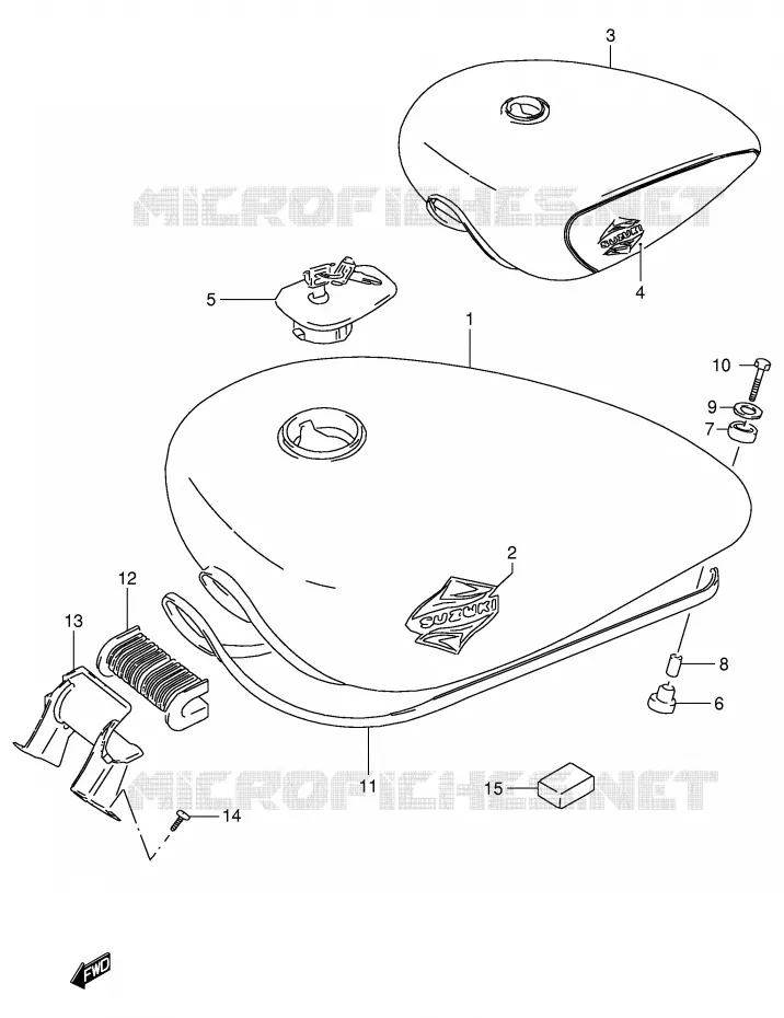FUEL TANK (MODEL S/T) Suzuki MOTO 800 INTRUDER 1993  VS800GLP(E28)