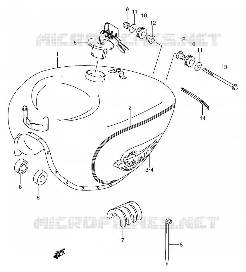 FUEL TANK (MODEL Y/K1) Suzuki MOTO 125 INTRUDER 2003  VL125LK3(E2)