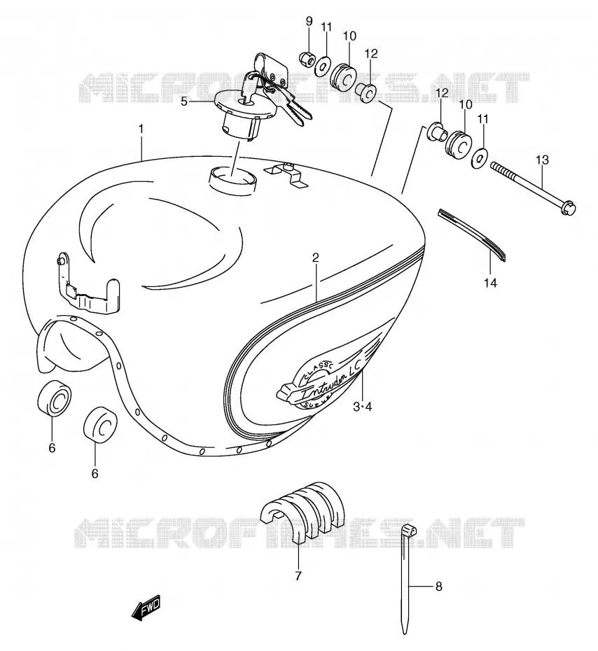 FUEL TANK (MODEL Y) Suzuki MOTO 250 INTRUDER 2000  VL250Y(E2)