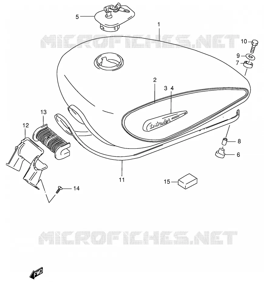 FUEL TANK (MODEL Y) Suzuki MOTO 800 INTRUDER 1998  VS800GLW(E2)