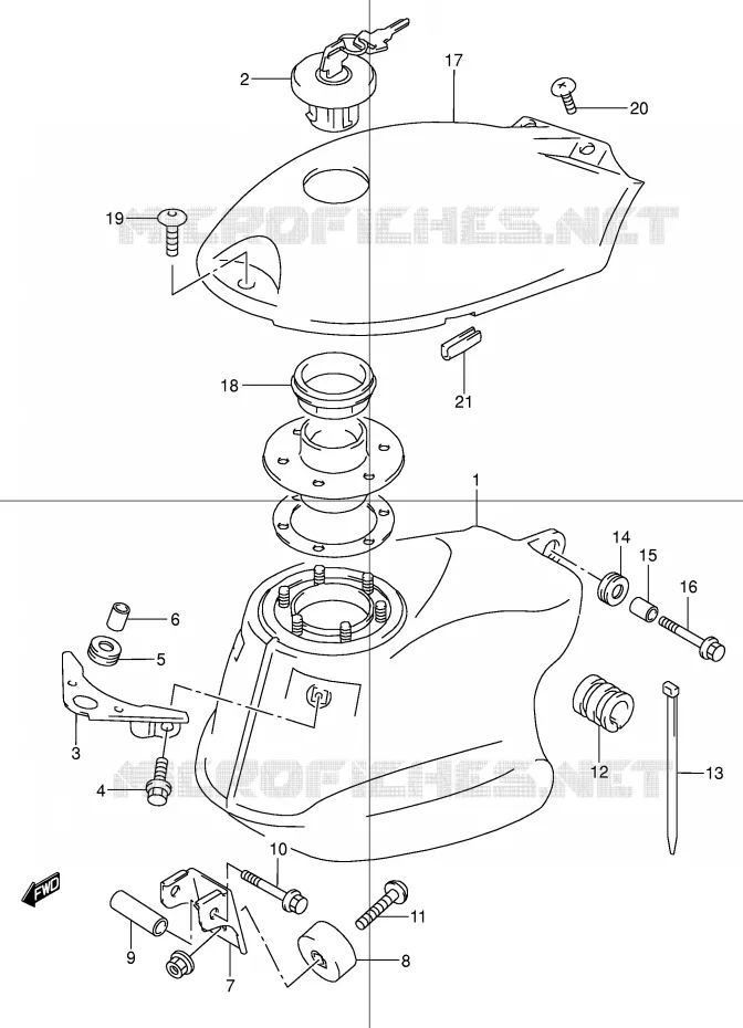 FUEL TANK Suzuki MOTO 50 STREET-MAGIC 1998  TR50SW(E2)