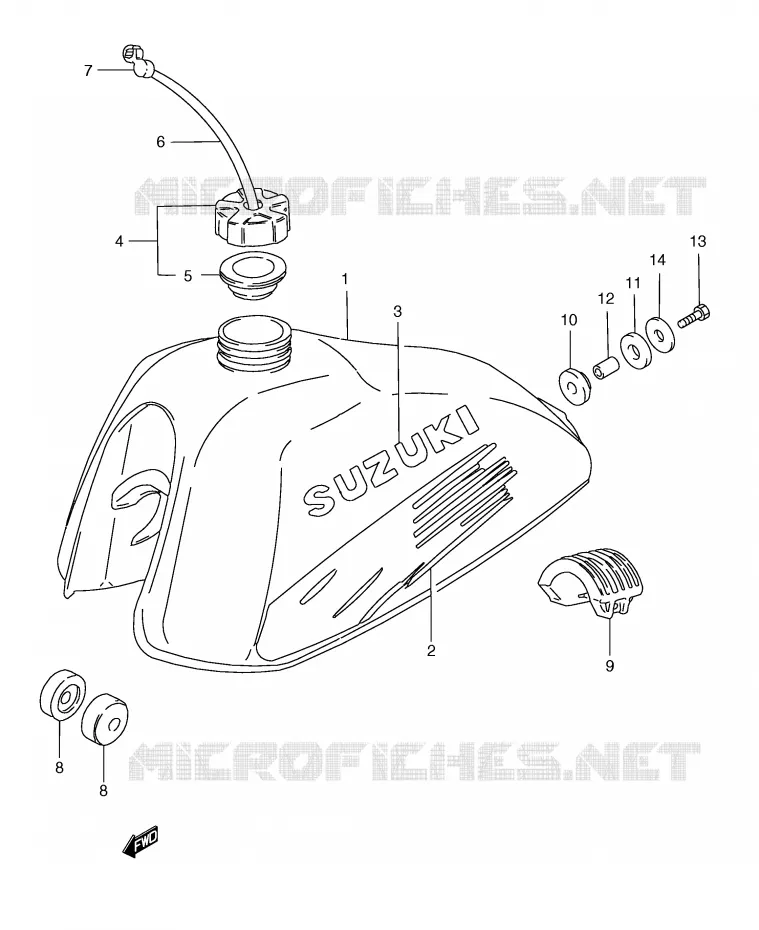FUEL TANK (TS185ERT) Suzuki MOTO 185 TS-ER 2000  TS185ERY(E1)