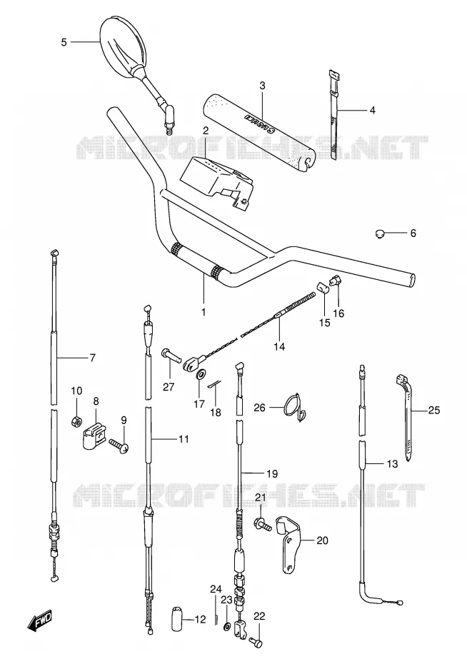 HANDELBAR - CONTROL CABLE Suzuki MOTO 50 TS-X 1991  TS50XAM(E4)