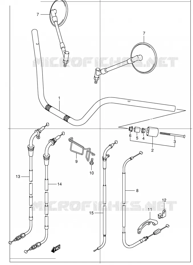HANDLEBAR (MODEL K2/K3/K4) Suzuki MOTO 250 INTRUDER 2001  VL250K1(E2)