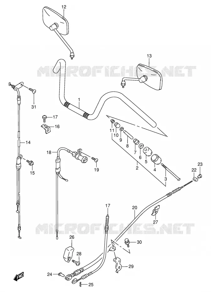 HANDLEBAR (MODEL S/T) Suzuki MOTO 800 INTRUDER 1993  VS800GLP(E28)
