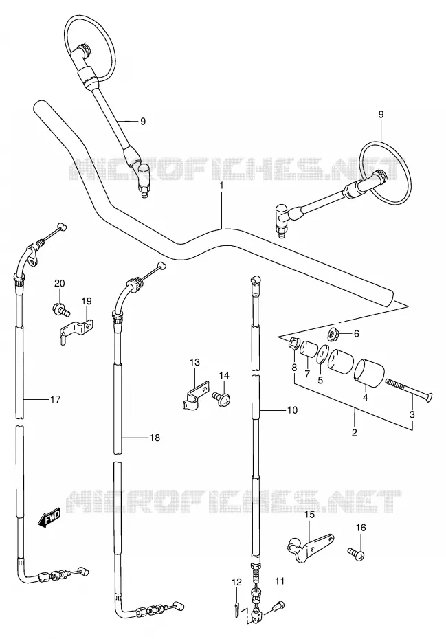 HANDLEBAR (MODEL V/W/X) Suzuki MOTO 250 TU 2001  TU250XK1(E2)
