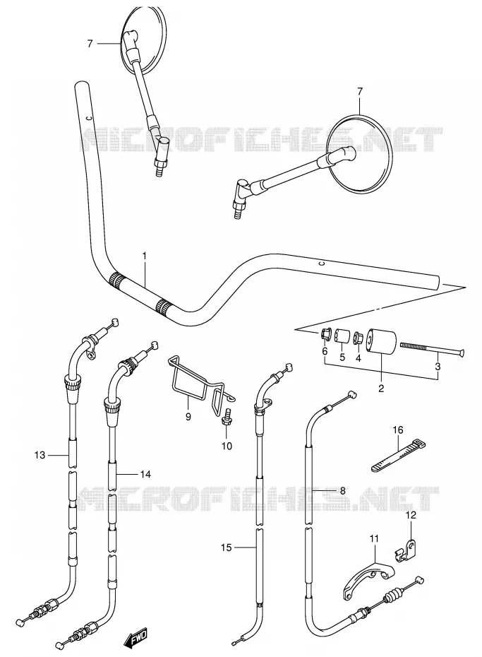 HANDLEBAR (MODEL Y/K1) Suzuki MOTO 250 INTRUDER 2003  VL250K3(E2)