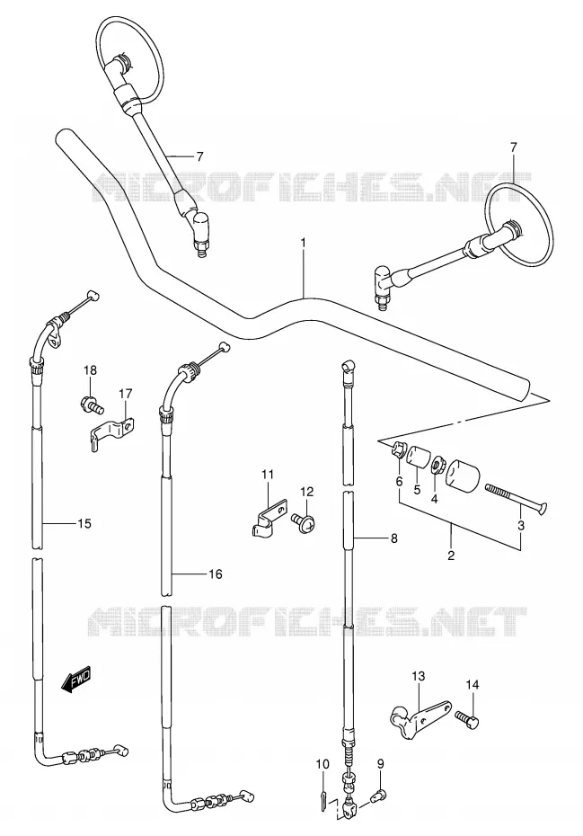 HANDLEBAR (MODEL Y/K1) Suzuki MOTO 250 TU 2001  TU250XK1(E2)