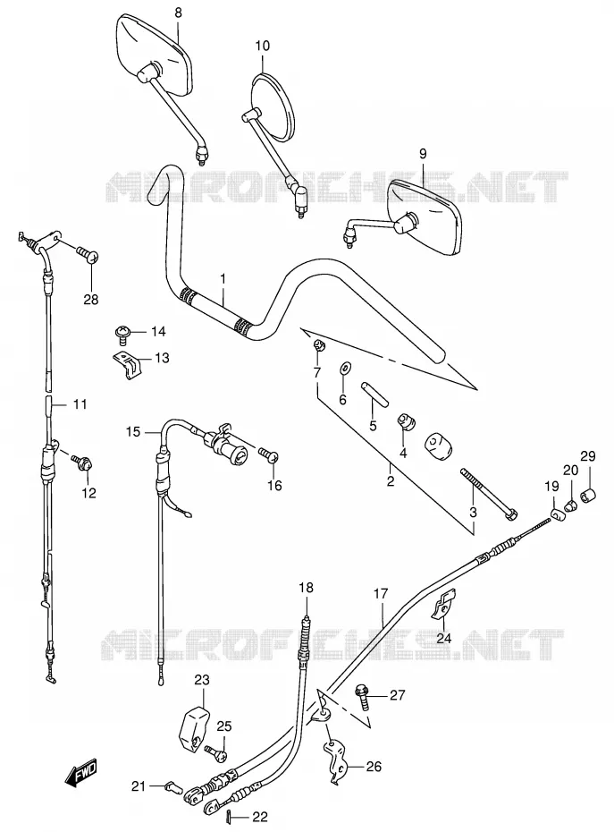 HANDLEBAR Suzuki MOTO 800 INTRUDER 1999  VS800GLX(E2)