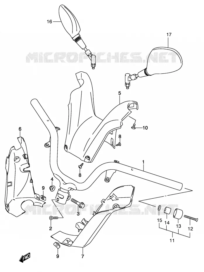 HANDLEBAR Suzuki SCOOTER 150 BURGMAN 2004  UH150K4(P19)