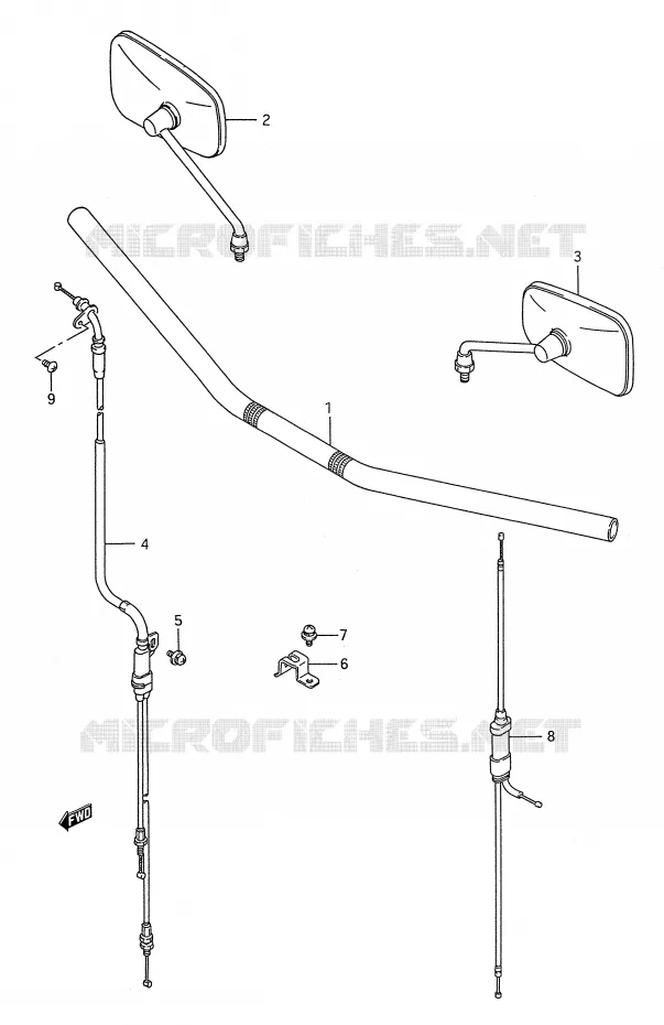 HANDLEBAR (VS1400GLFS) Suzuki MOTO 1400 INTRUDER 1995  VS1400GLPS(E28)