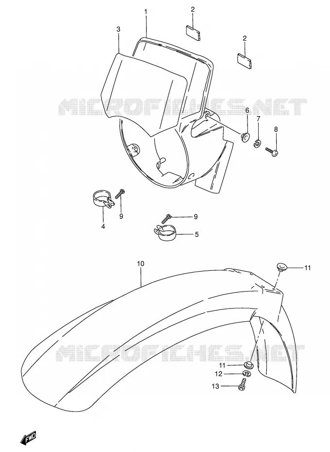 HEADLAMP HOUSING (MODEL D) Suzuki MOTO 50 TS-W 1995  TS50WS(E6)