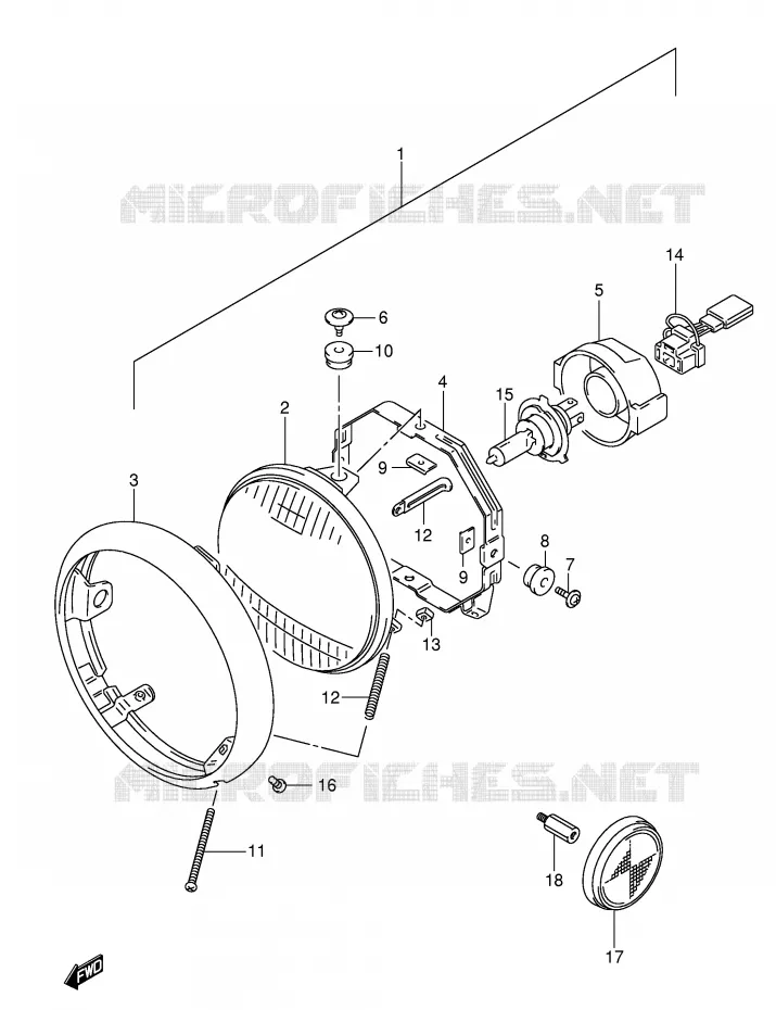 HEADLIGHT (E24) Suzuki MOTO 250 INTRUDER 2000  VL250Y(E2)
