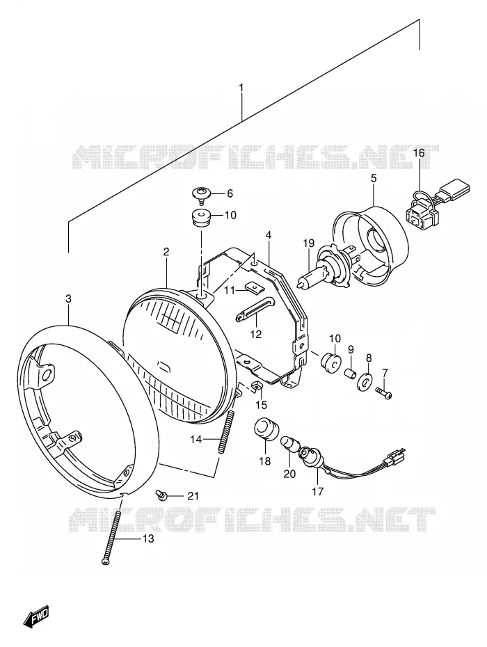 HEADLIGHT Suzuki MOTO 125 INTRUDER 2003  VL125LK3(E2)