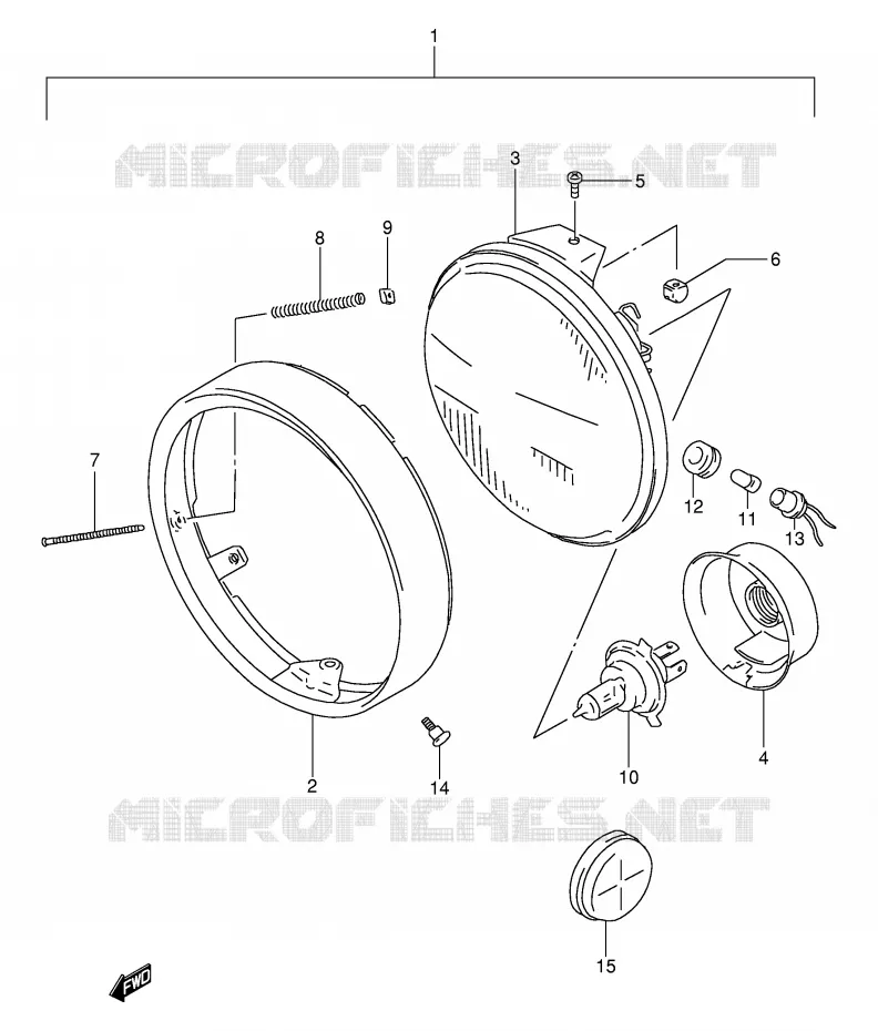 HEADLIGHT Suzuki MOTO 250 TU 2000  TU250XY(E2)