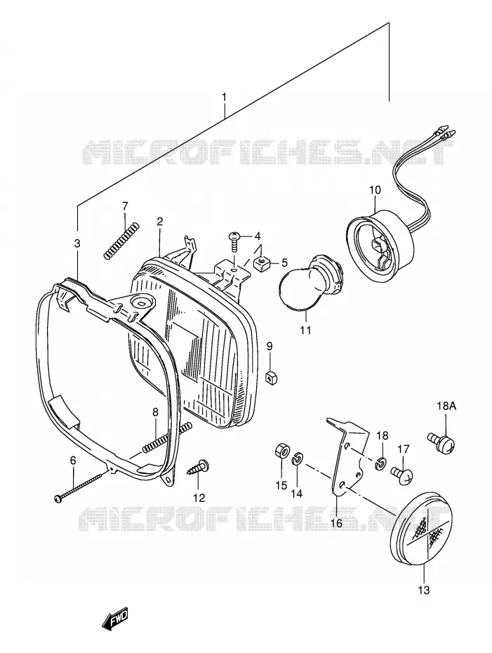 HEADLIGHT Suzuki MOTO 50 TS-X 1991  TS50XAM(E4)