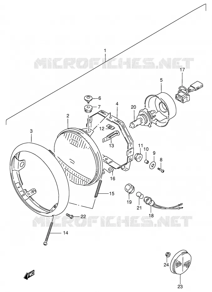 HEADLIGHT Suzuki MOTO 800 INTRUDER 1998  VS800GLW(E2)