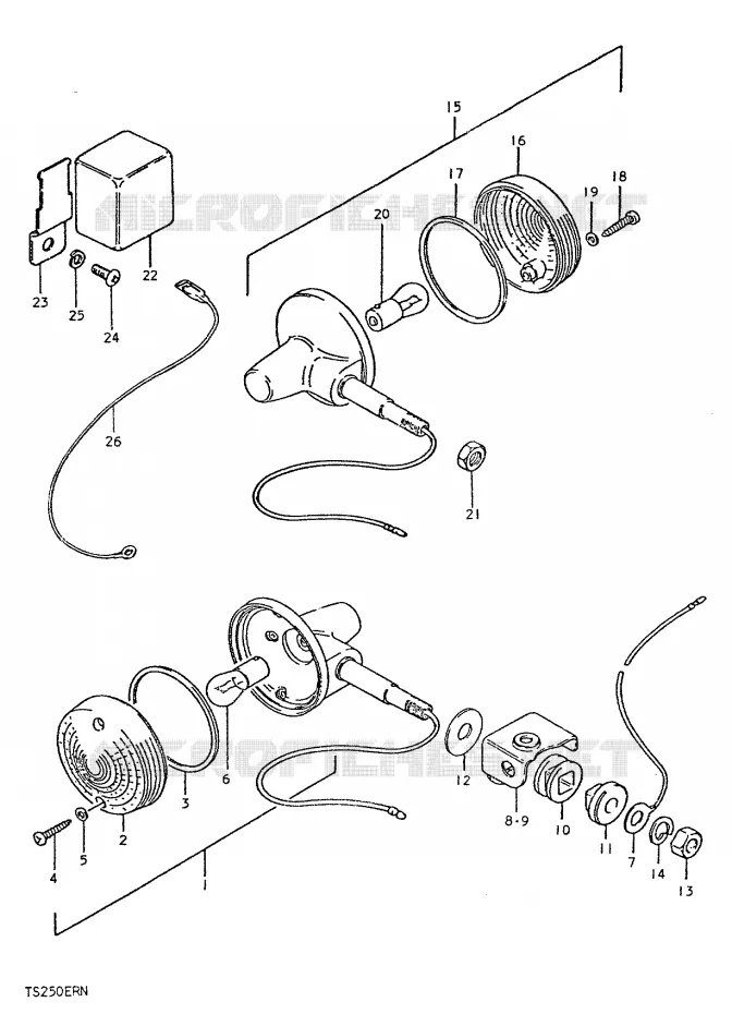 INDICATORS (E22) Suzuki MOTO 250 TS-ER 1992  TS250ERN