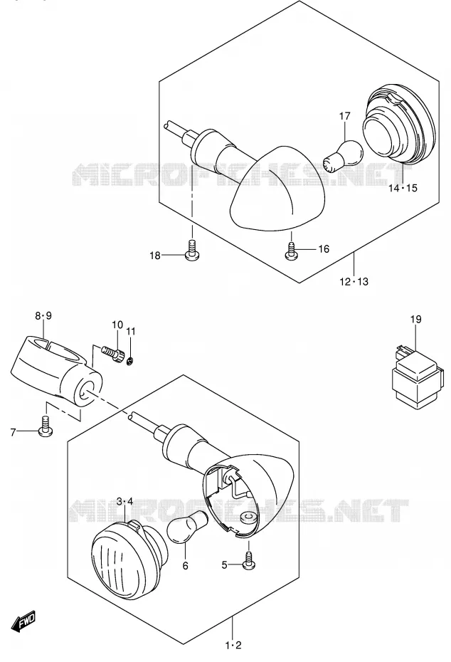 INDICATORS (MODEL K4/K5) Suzuki MOTO 800 INTRUDER 2004  VS800GLK4(E3/E28)