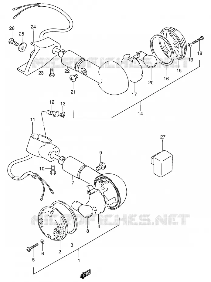 INDICATORS (MODEL S) Suzuki MOTO 800 INTRUDER 1992  VS800GLN(E2)