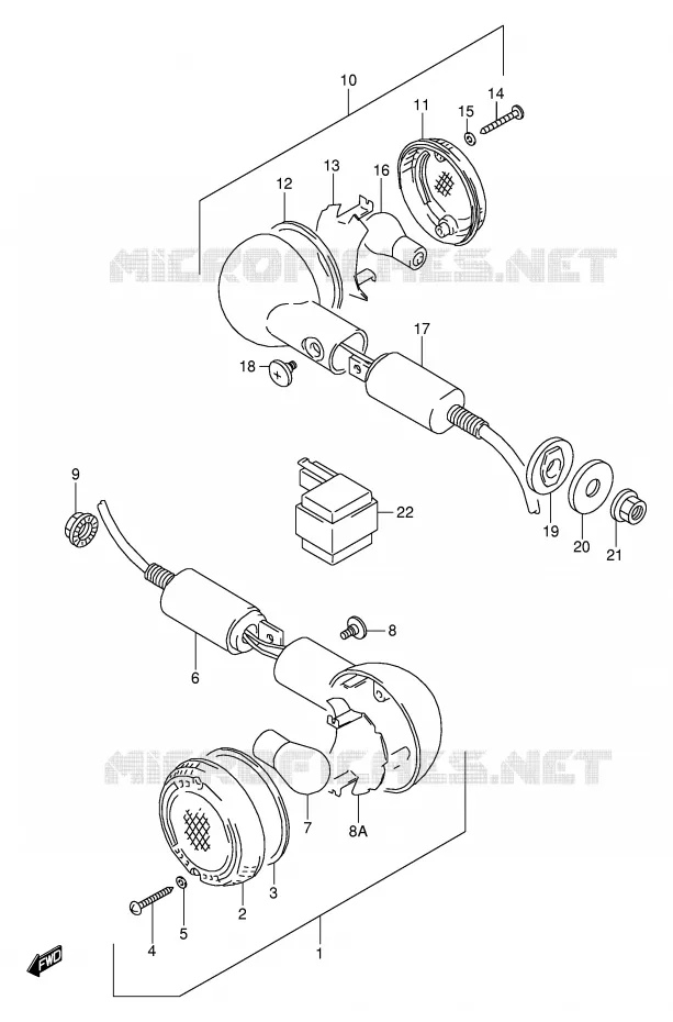 INDICATORS (MODEL T) Suzuki MOTO 800 VX 1993  VX800UP(E4)
