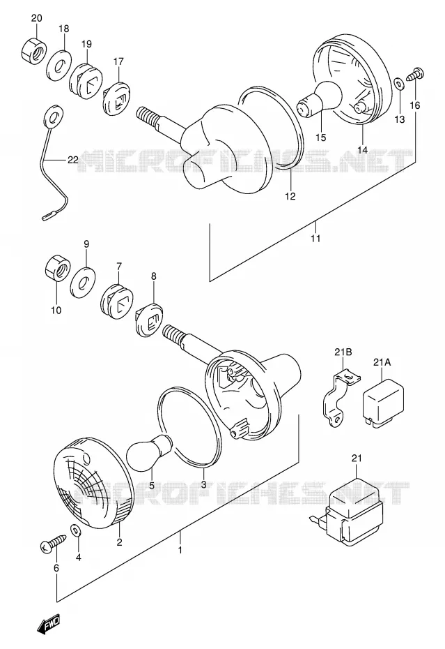 INDICATORS Suzuki MOTO 250 TU 1998  TU250XW(E2)
