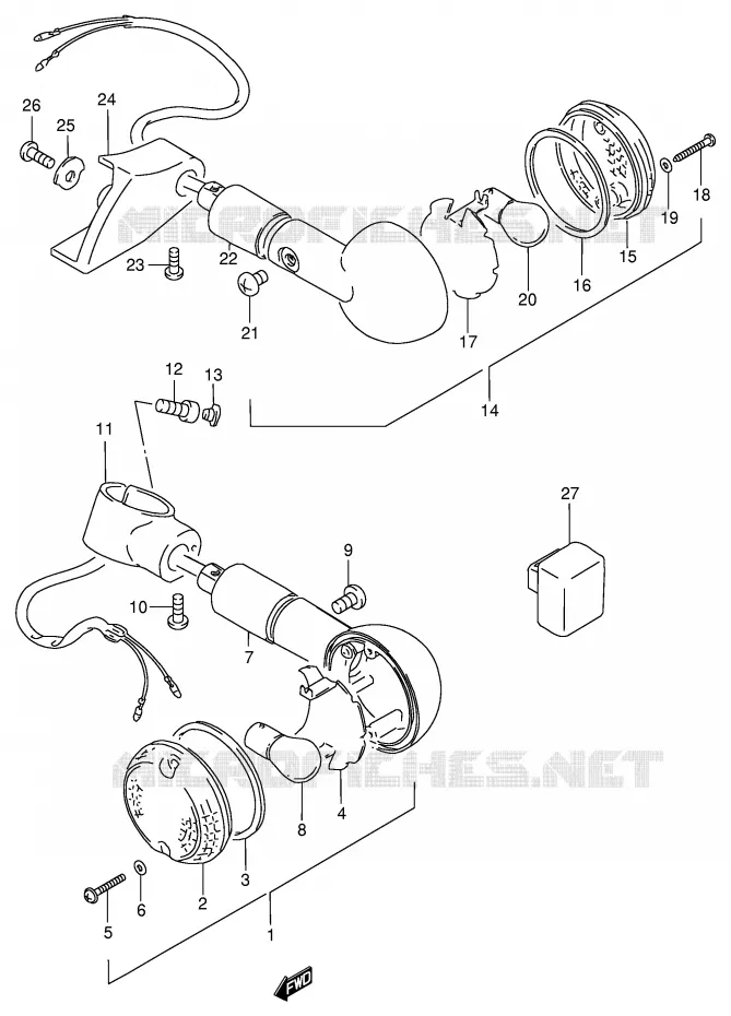 INDICATORS Suzuki MOTO 800 INTRUDER 1998  VS800GLW(E2)