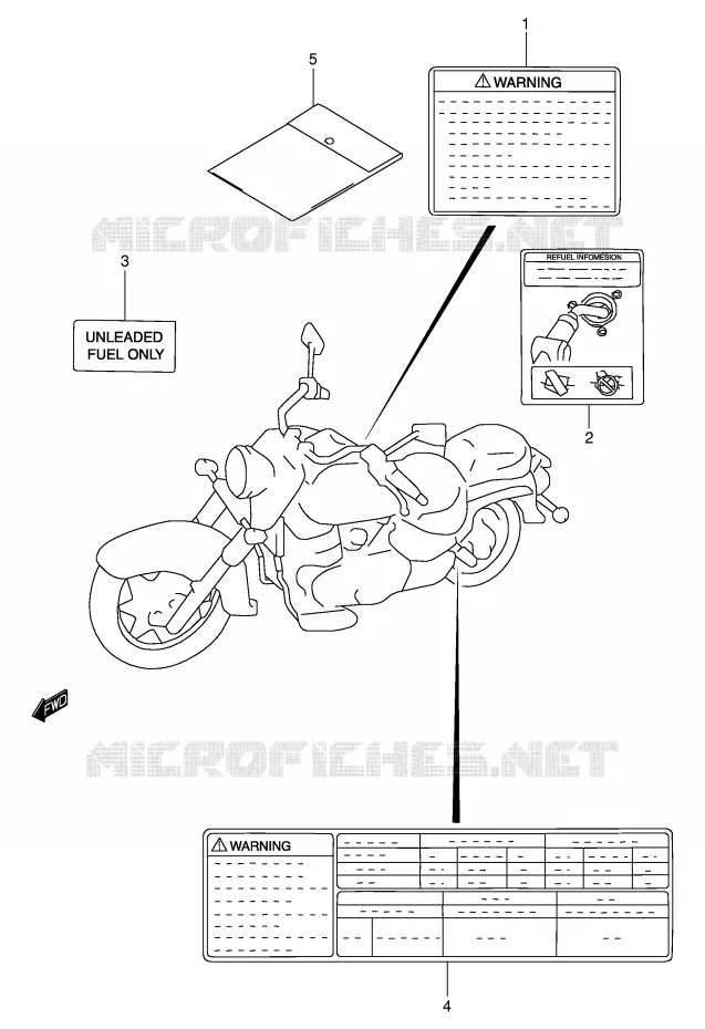 LABEL (MODEL K1) Suzuki MOTO 1500 INTRUDER 2001  VL1500K1(E2)