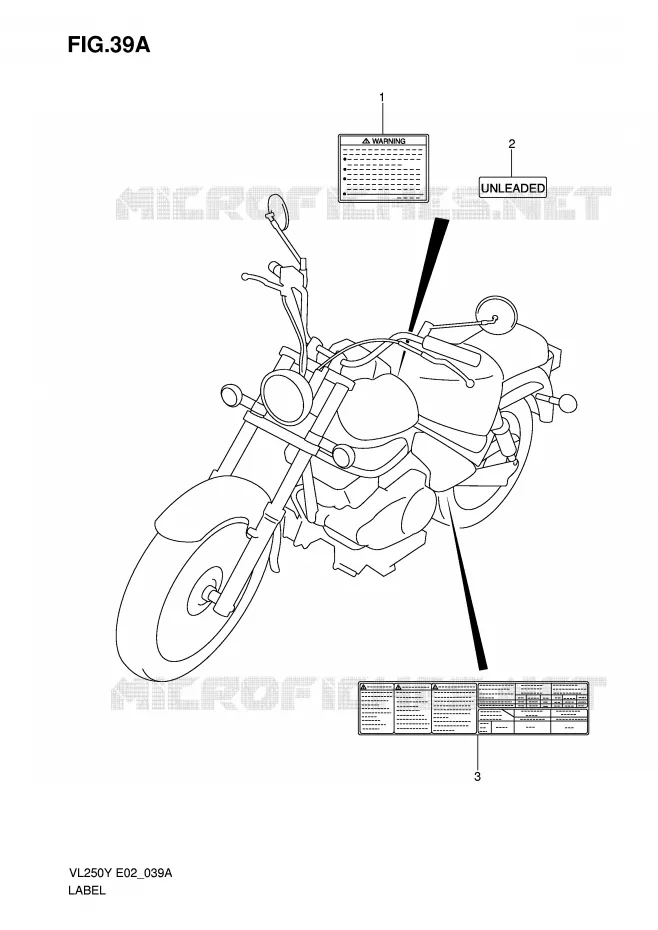 LABEL (MODEL K1) Suzuki MOTO 250 INTRUDER 2001  VL250K1(E2)