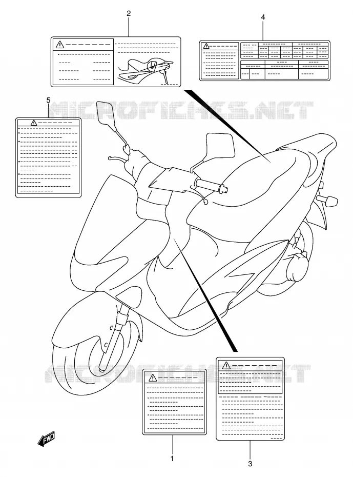 LABEL (MODEL K1) Suzuki SCOOTER 150 EPICURO 2000  UC150RY(E34)
